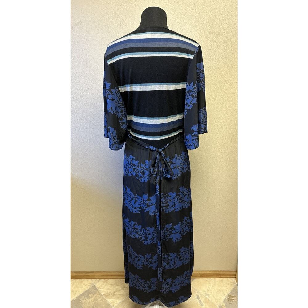 Burning Torch Womens Medium Short Sleeve Silk Cashmere Blend Wrap Dress Coquette - Picture 3 of 9